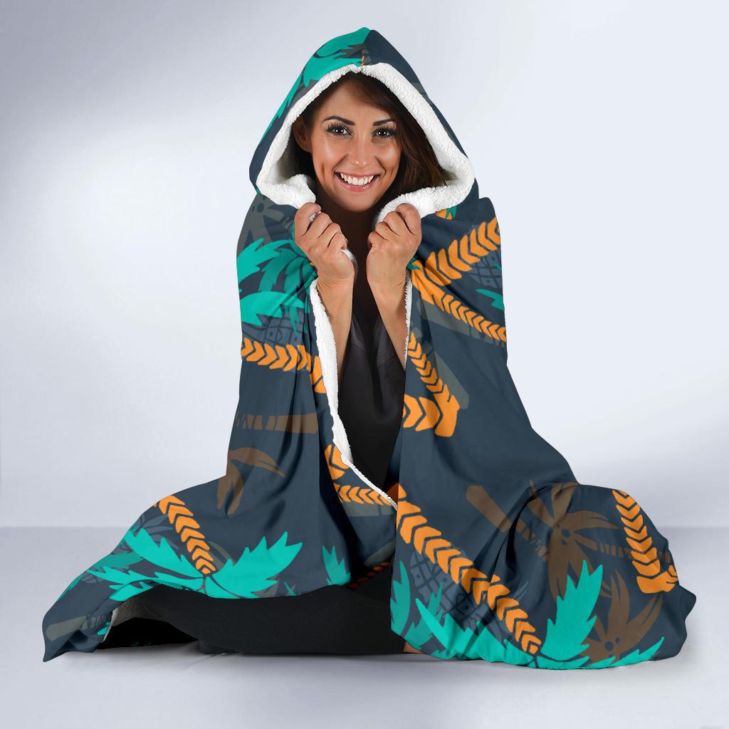 Palm Tree Pattern Print Design PT01 Hooded Blanket-JORJUNE.COM