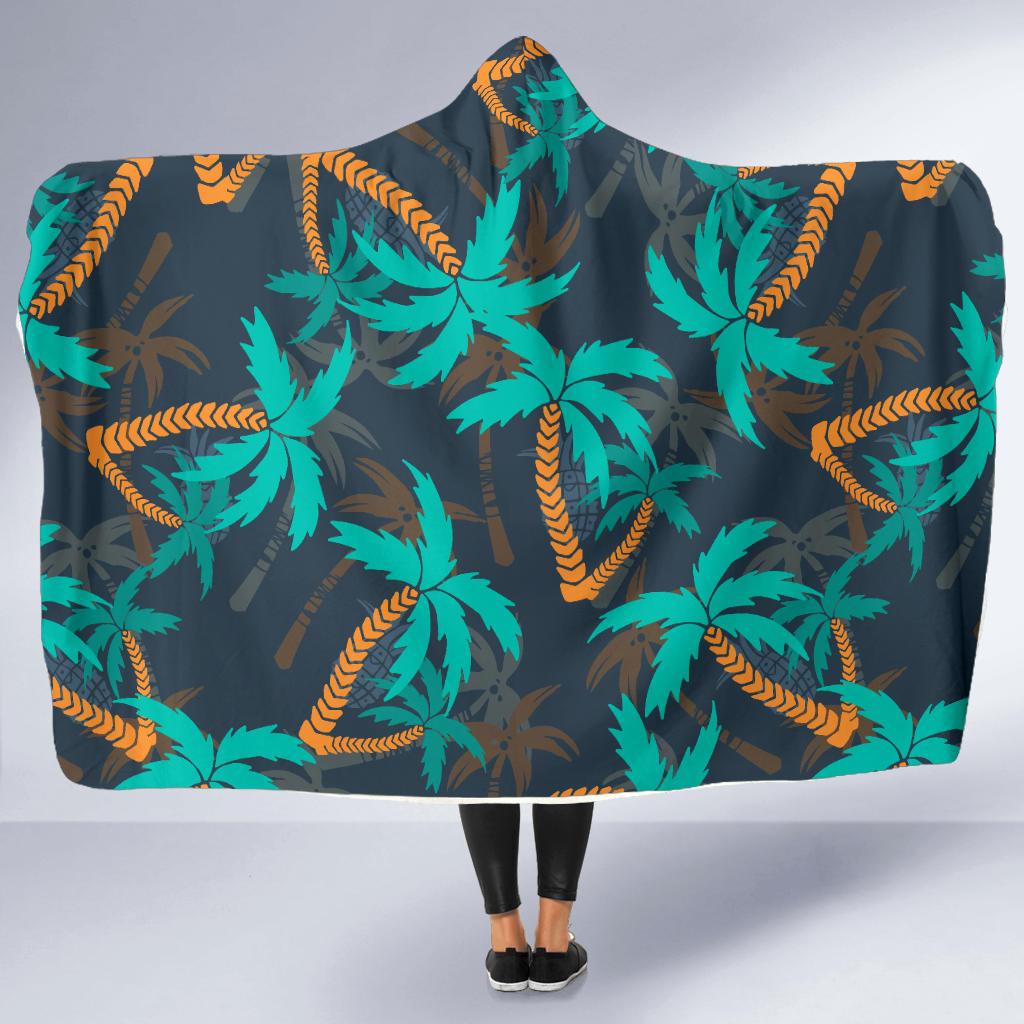 Palm Tree Pattern Print Design PT01 Hooded Blanket-JORJUNE.COM