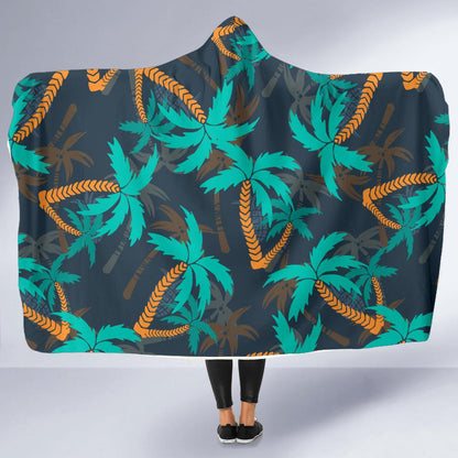 Palm Tree Pattern Print Design PT01 Hooded Blanket-JORJUNE.COM