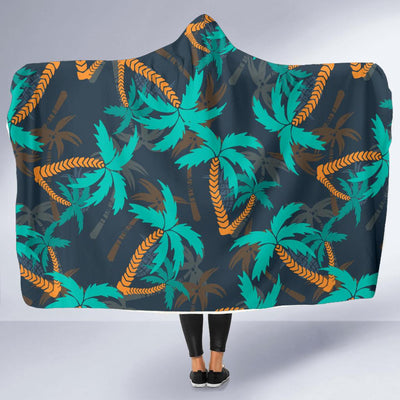 Palm Tree Pattern Print Design PT01 Hooded Blanket-JORJUNE.COM