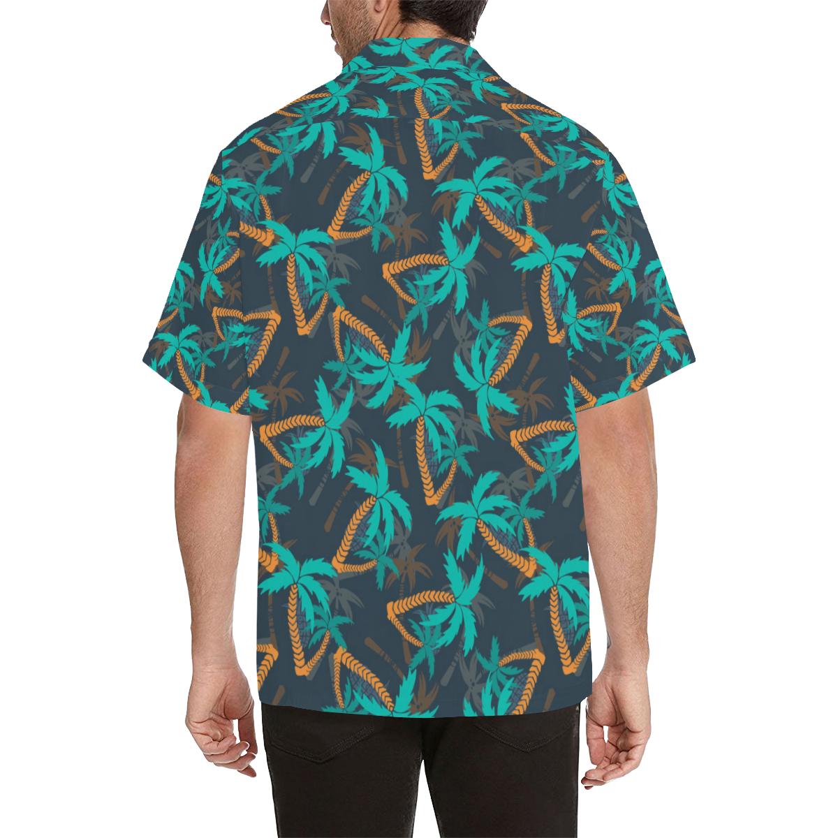 Palm Tree Pattern Print Design PT01 Men Hawaiian Shirt-JorJune