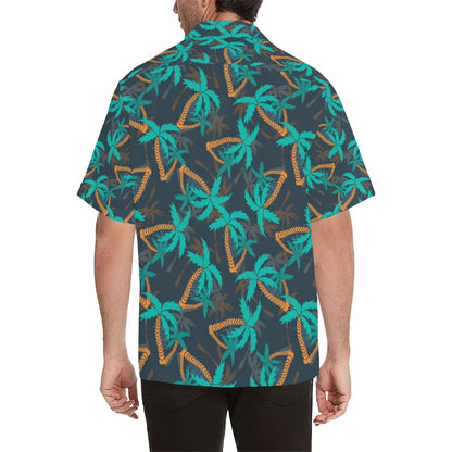 Palm Tree Pattern Print Design PT01 Men Hawaiian Shirt-JorJune