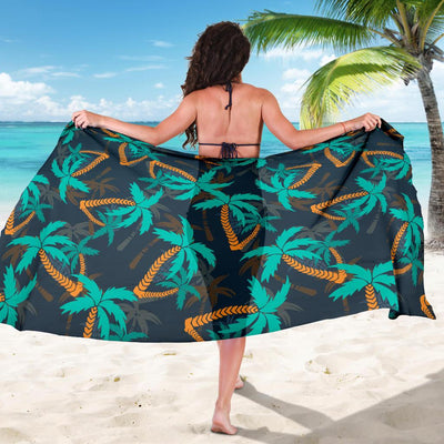 Palm Tree Pattern Print Design PT01 Sarong Pareo Wrap-JORJUNE.COM