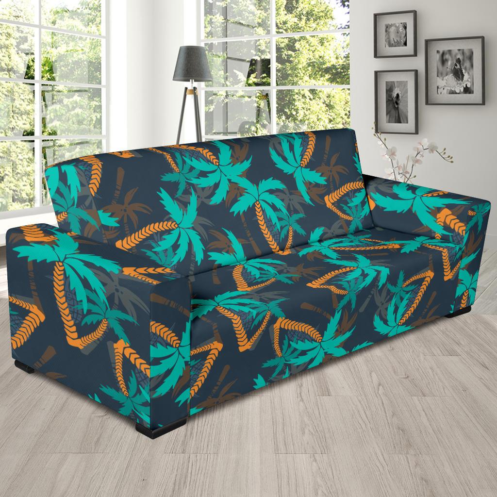 Palm Tree Pattern Print Design PT01 Sofa Slipcover-JORJUNE.COM