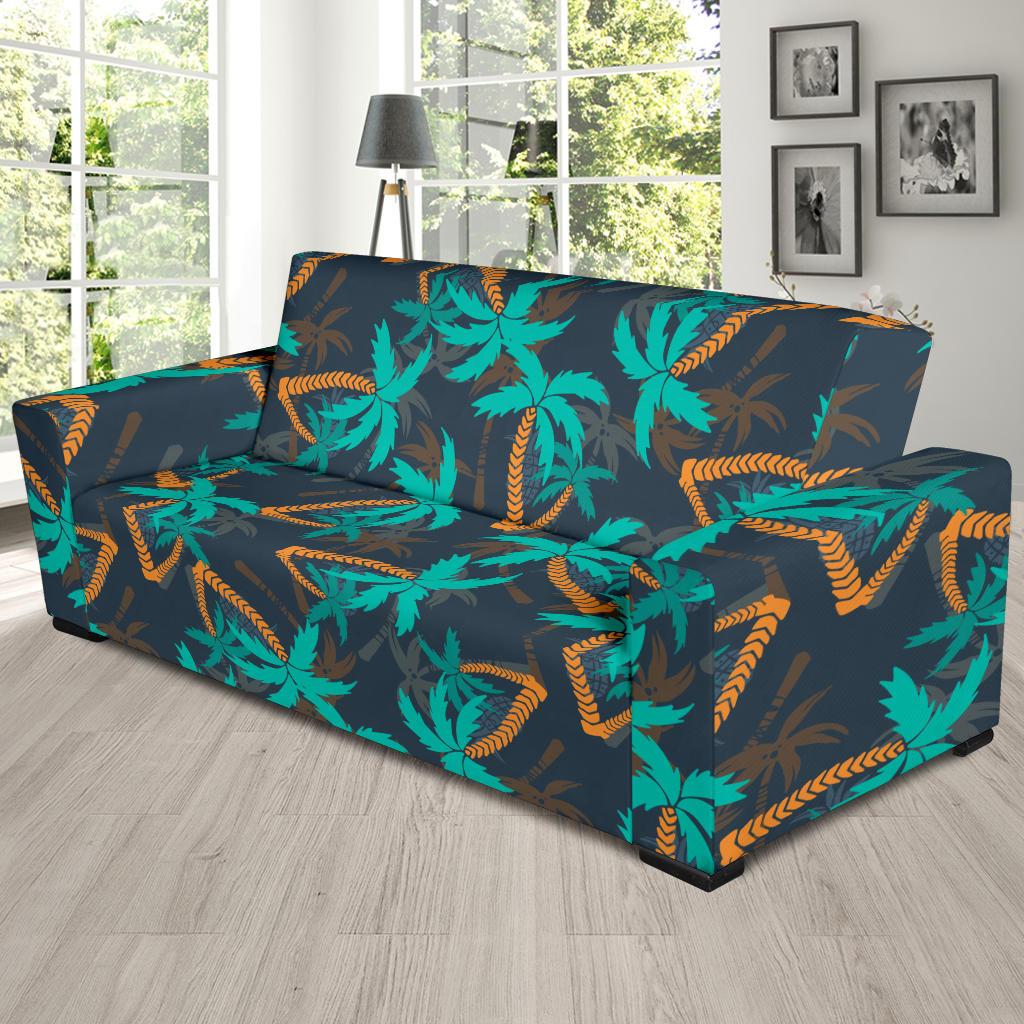Palm Tree Pattern Print Design PT01 Sofa Slipcover-JORJUNE.COM