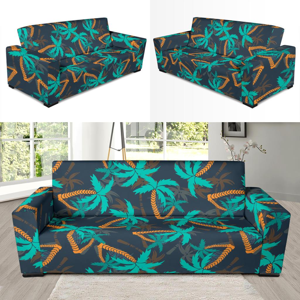 Palm Tree Pattern Print Design PT01 Sofa Slipcover-JORJUNE.COM