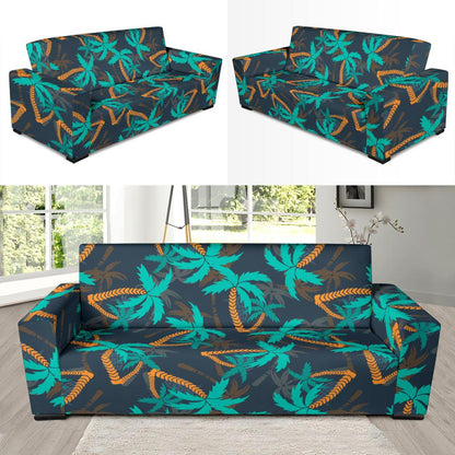 Palm Tree Pattern Print Design PT01 Sofa Slipcover-JORJUNE.COM