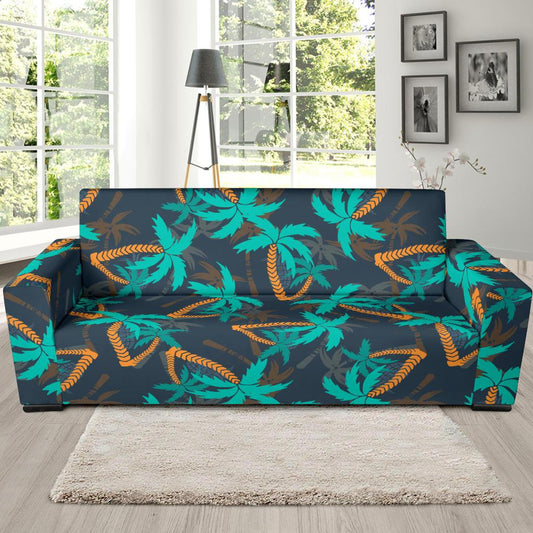 Palm Tree Pattern Print Design PT01 Sofa Slipcover-JORJUNE.COM