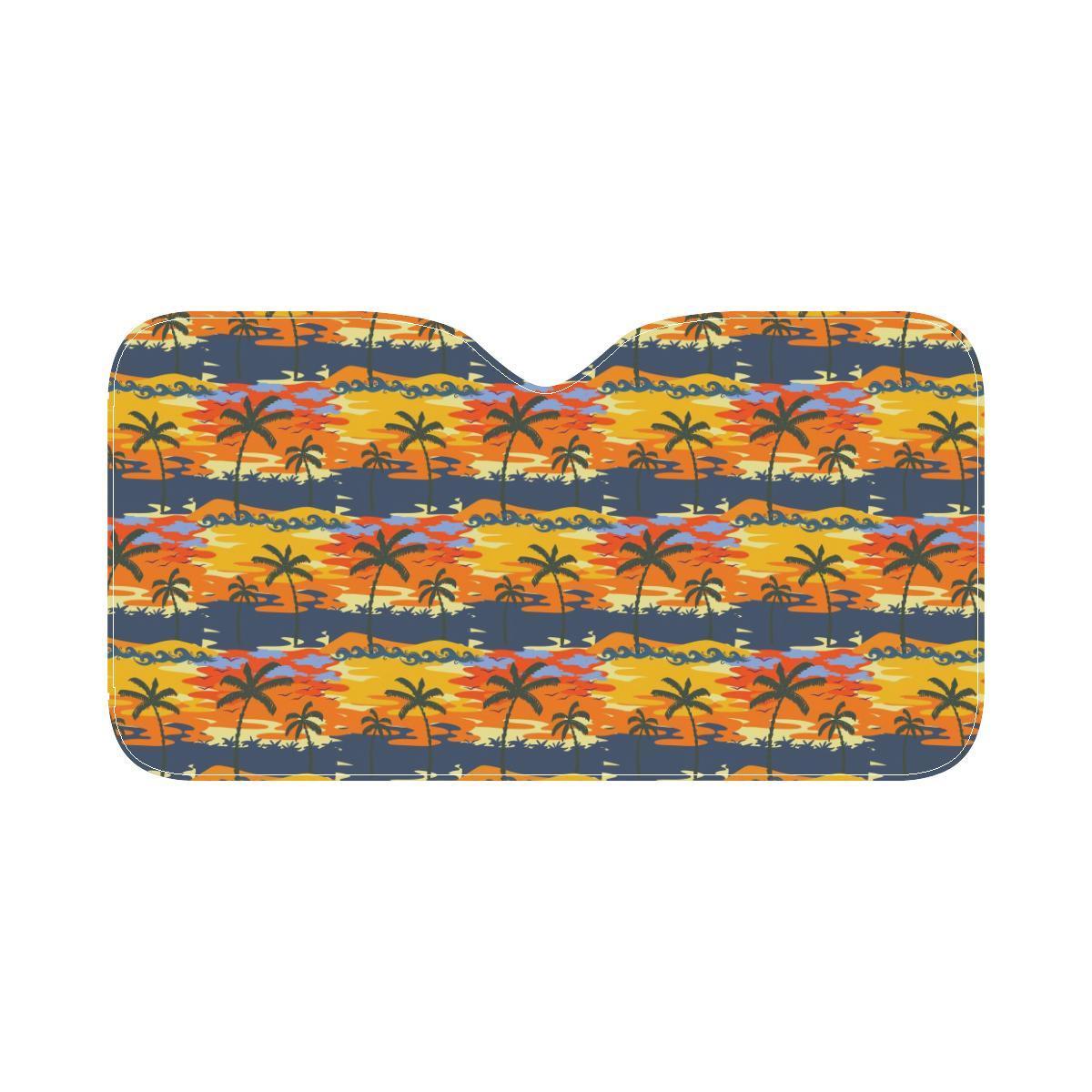 Palm Tree Pattern Print Design PT010 Car Sun Shade-JorJune