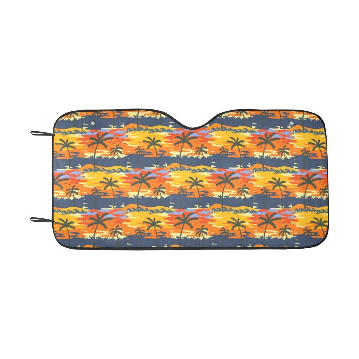 Palm Tree Pattern Print Design PT010 Car Sun Shade-JorJune