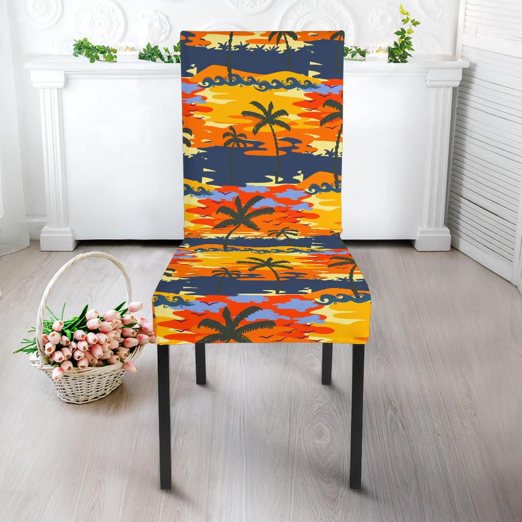Palm Tree Pattern Print Design PT010 Dining Chair Slipcover-JORJUNE.COM