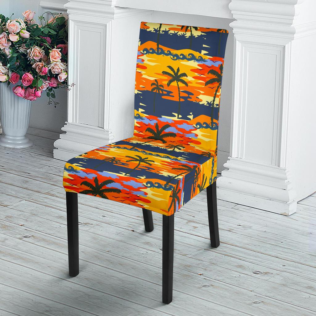 Palm Tree Pattern Print Design PT010 Dining Chair Slipcover-JORJUNE.COM