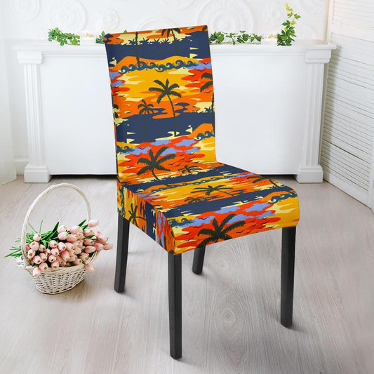 Palm Tree Pattern Print Design PT010 Dining Chair Slipcover-JORJUNE.COM