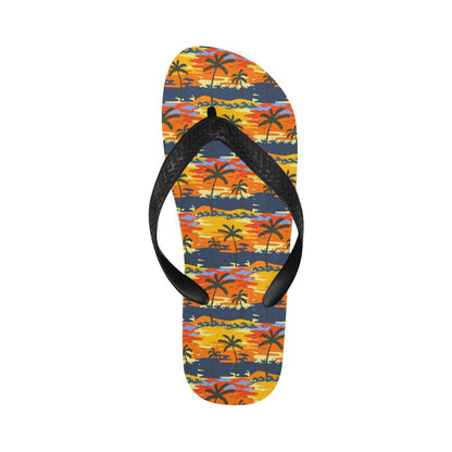 Palm Tree Pattern Print Design PT010 Flip Flops-JorJune