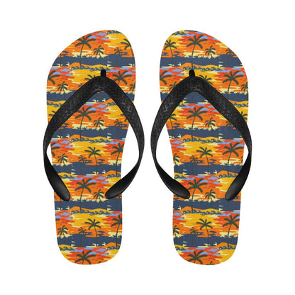 Palm Tree Pattern Print Design PT010 Flip Flops-JorJune