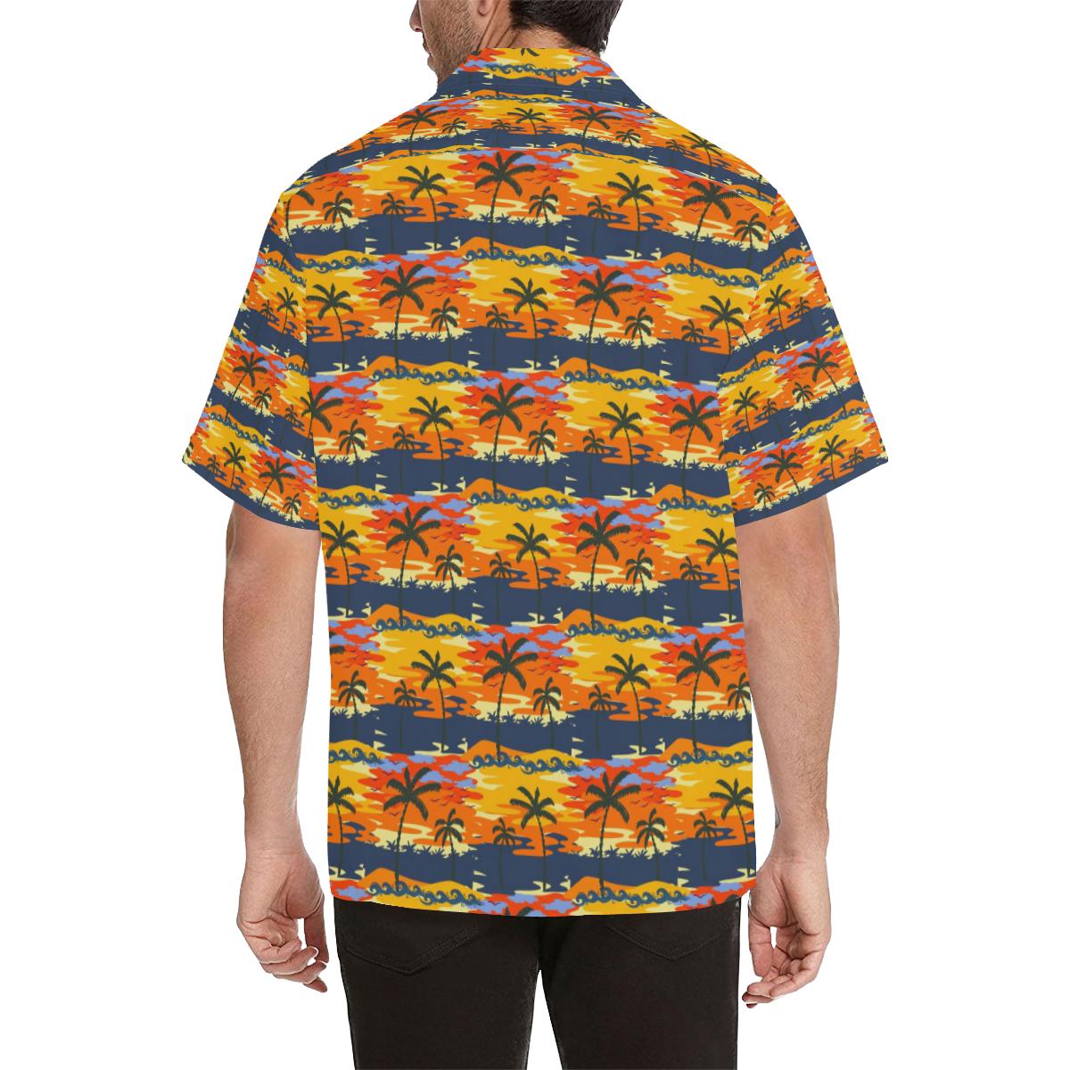 Palm Tree Pattern Print Design PT010 Men Hawaiian Shirt-JorJune