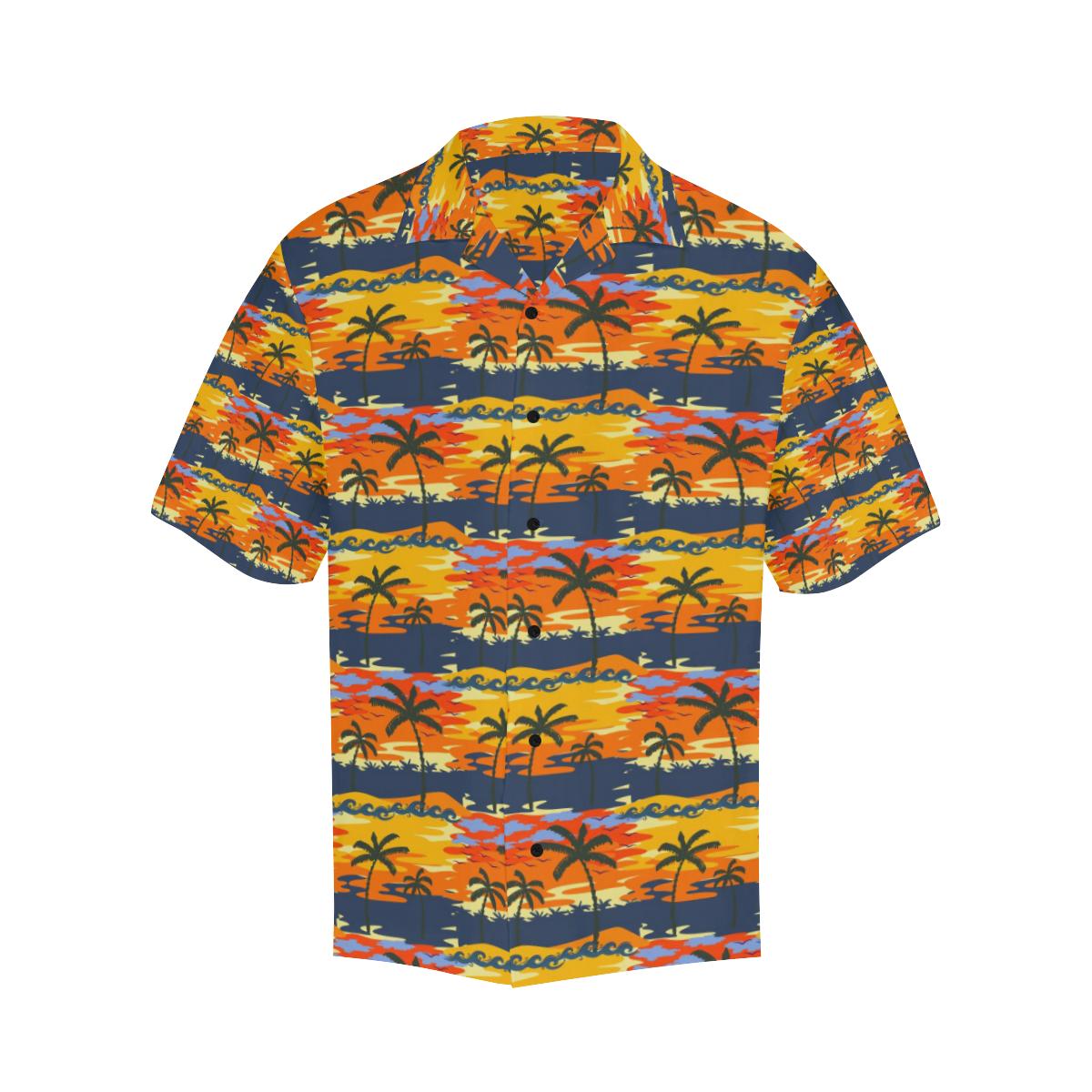 Palm Tree Pattern Print Design PT010 Men Hawaiian Shirt-JorJune