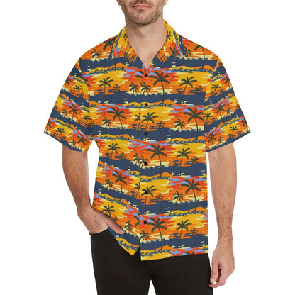Palm Tree Pattern Print Design PT010 Men Hawaiian Shirt-JorJune