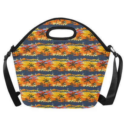 Palm Tree Pattern Print Design PT010 Neoprene Lunch Bag-JorJune