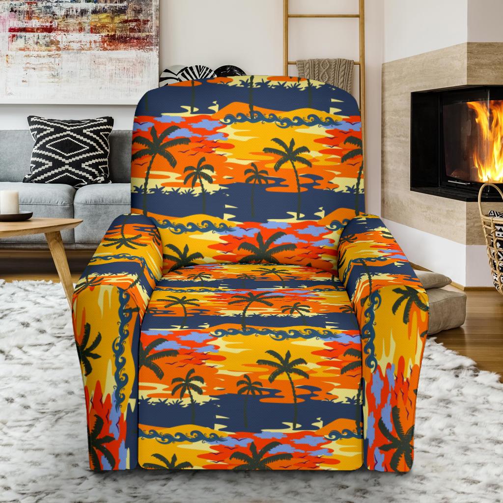 Palm Tree Pattern Print Design PT010 Recliner Slipcover-JORJUNE.COM