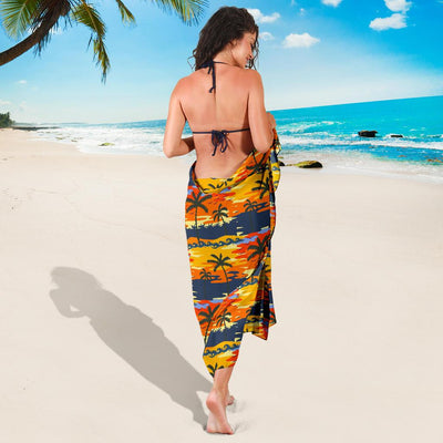 Palm Tree Pattern Print Design PT010 Sarong Pareo Wrap-JORJUNE.COM