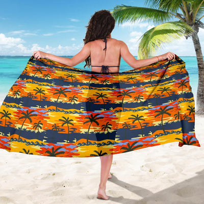 Palm Tree Pattern Print Design PT010 Sarong Pareo Wrap-JORJUNE.COM