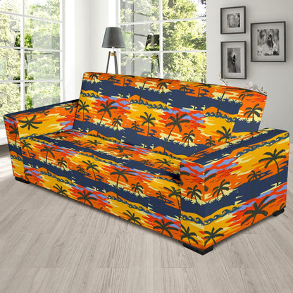 Palm Tree Pattern Print Design PT010 Sofa Slipcover-JORJUNE.COM