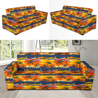 Palm Tree Pattern Print Design PT010 Sofa Slipcover-JORJUNE.COM