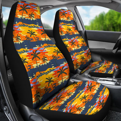 Palm Tree Pattern Print Design PT010 Universal Fit Car Seat Covers-JorJune