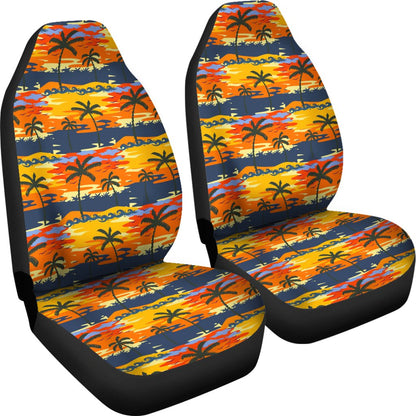 Palm Tree Pattern Print Design PT010 Universal Fit Car Seat Covers-JorJune