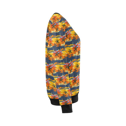Palm Tree Pattern Print Design PT010 Women Long Sleeve Sweatshirt-JorJune