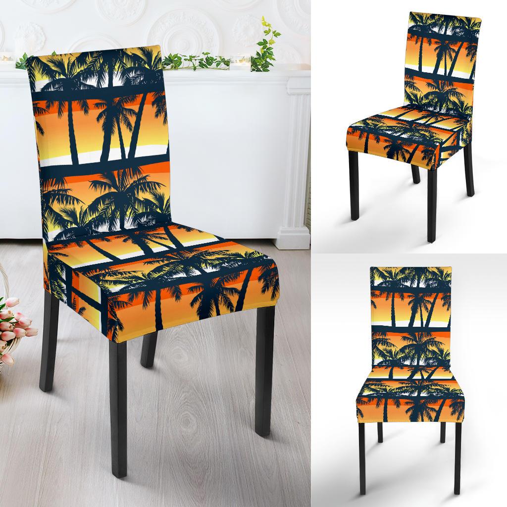 Palm Tree Pattern Print Design PT011 Dining Chair Slipcover-JORJUNE.COM