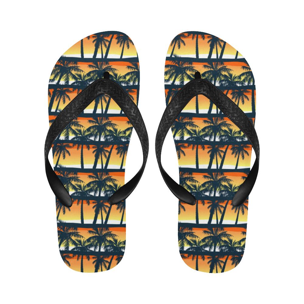 Palm Tree Pattern Print Design PT011 Flip Flops-JorJune