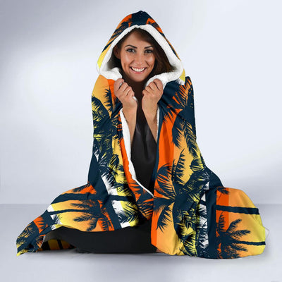 Palm Tree Pattern Print Design PT011 Hooded Blanket-JORJUNE.COM