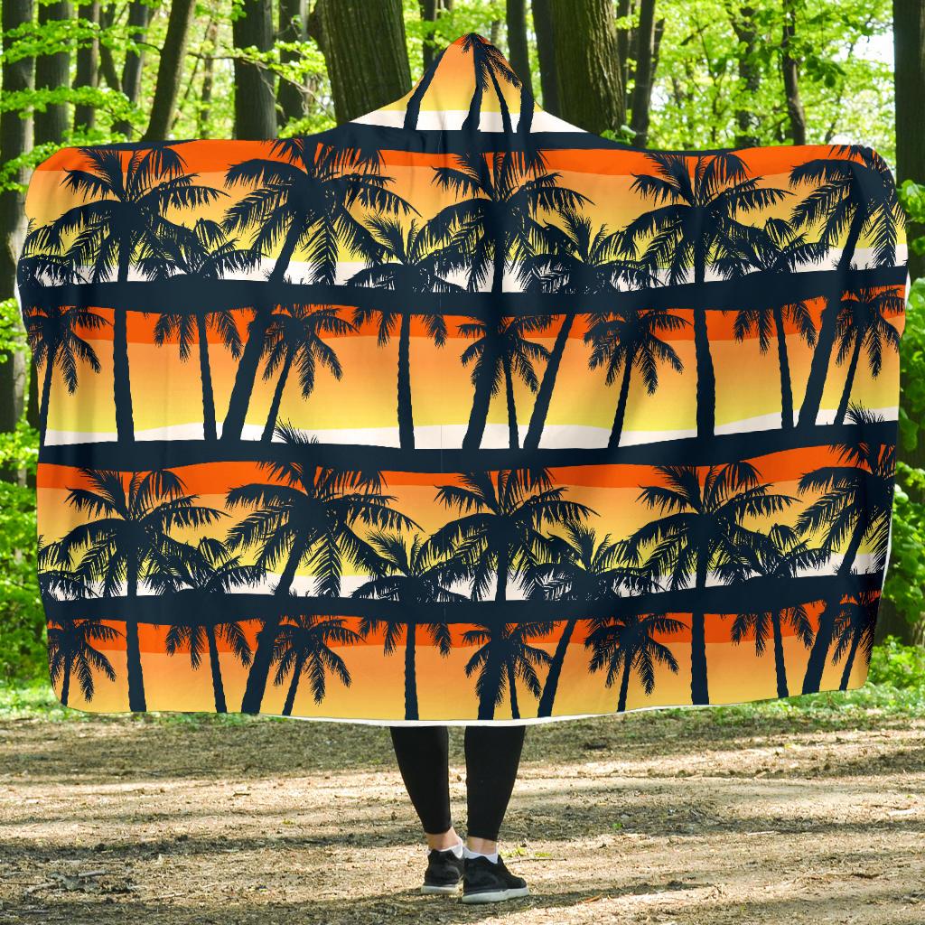 Palm Tree Pattern Print Design PT011 Hooded Blanket-JORJUNE.COM