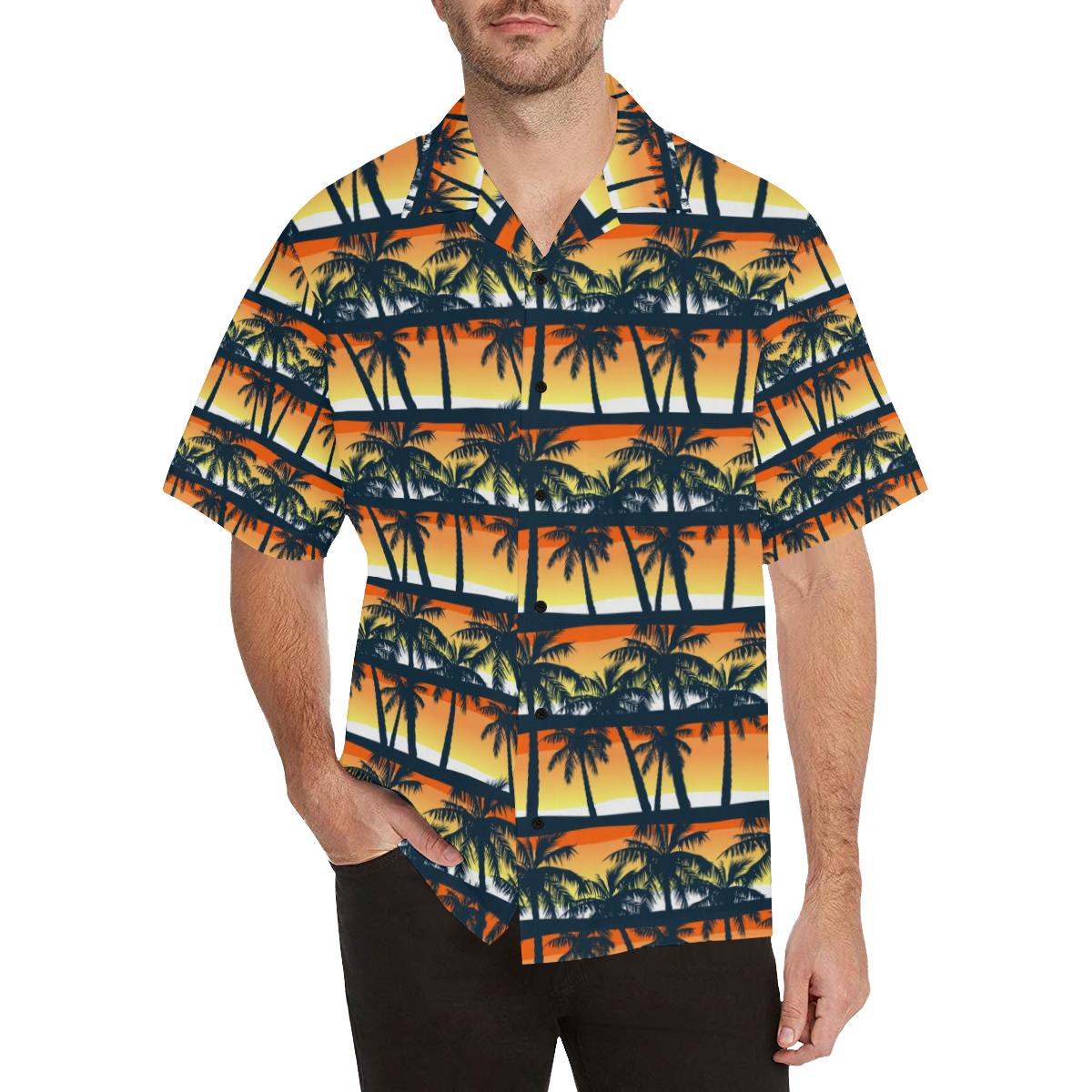 Palm Tree Pattern Print Design PT011 Men Hawaiian Shirt-JorJune