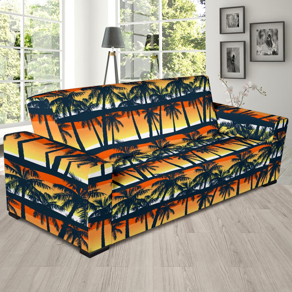 Palm Tree Pattern Print Design PT011 Sofa Slipcover-JORJUNE.COM