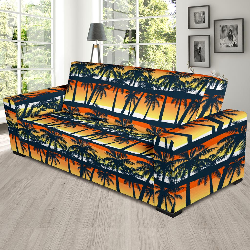 Palm Tree Pattern Print Design PT011 Sofa Slipcover-JORJUNE.COM
