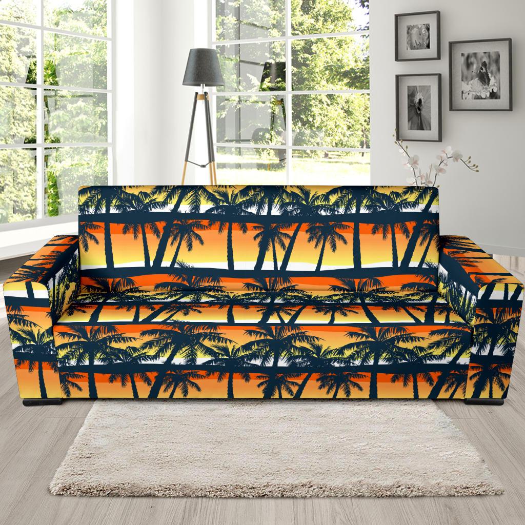 Palm Tree Pattern Print Design PT011 Sofa Slipcover-JORJUNE.COM