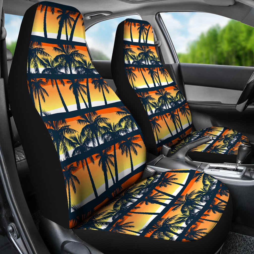 Palm Tree Pattern Print Design PT011 Universal Fit Car Seat Covers-JorJune