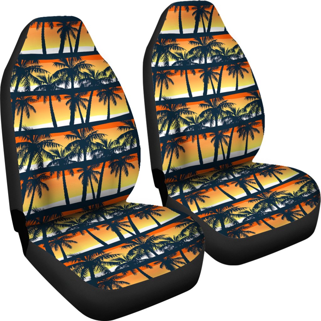 Palm Tree Pattern Print Design PT011 Universal Fit Car Seat Covers-JorJune