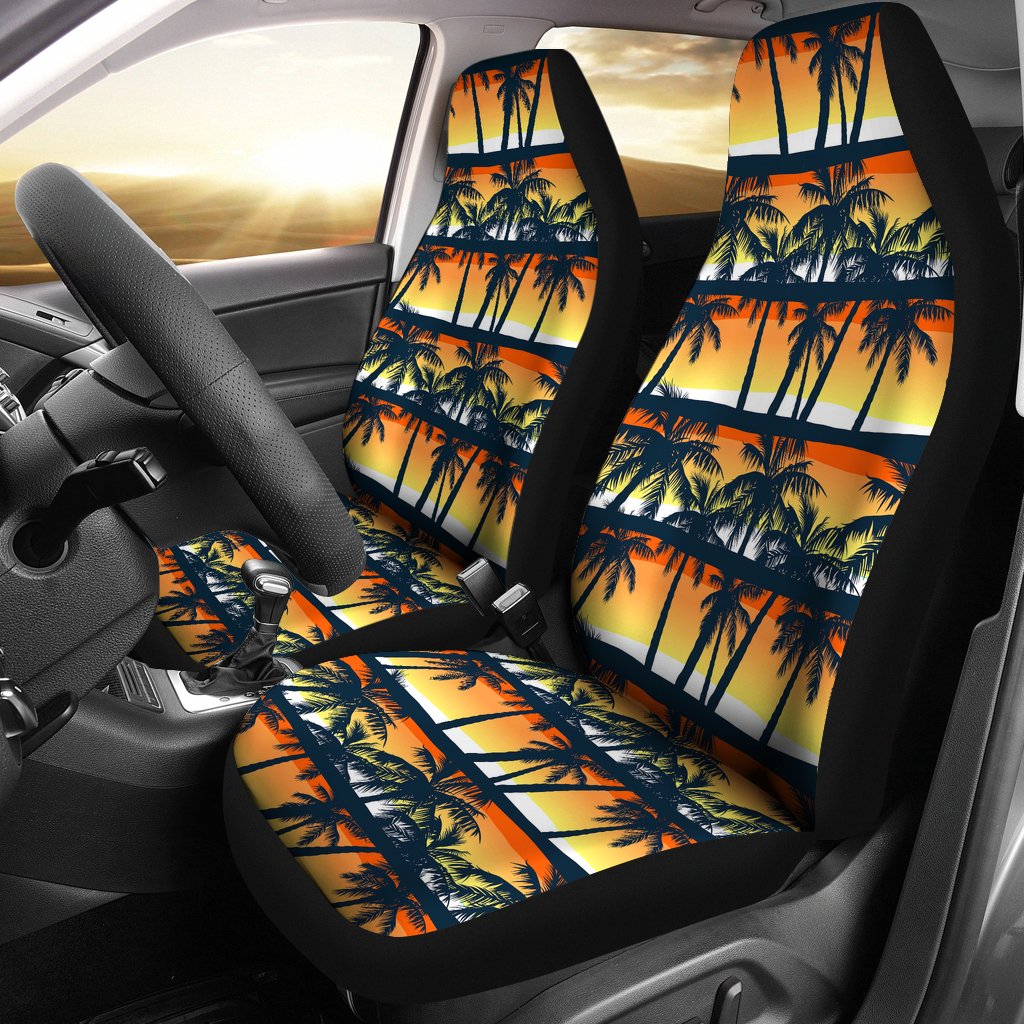 Palm Tree Pattern Print Design PT011 Universal Fit Car Seat Covers-JorJune