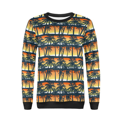 Palm Tree Pattern Print Design PT011 Women Long Sleeve Sweatshirt-JorJune