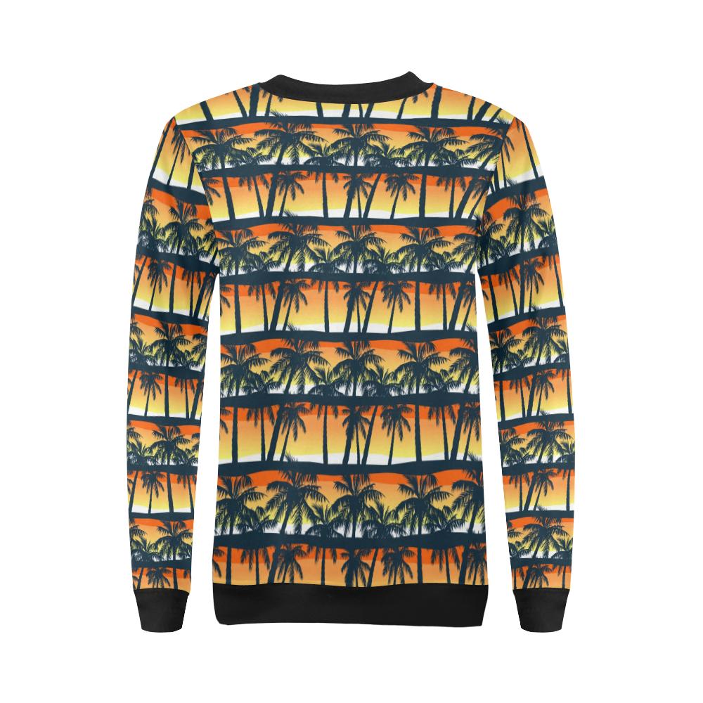Palm Tree Pattern Print Design PT011 Women Long Sleeve Sweatshirt-JorJune