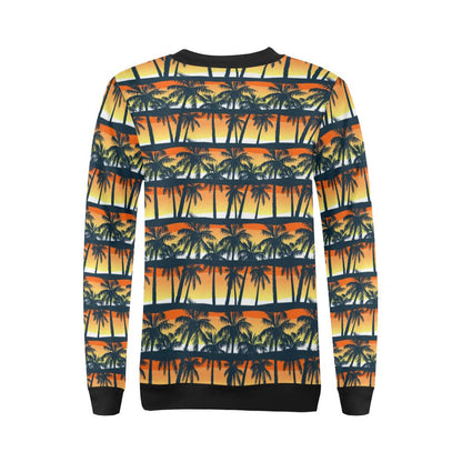 Palm Tree Pattern Print Design PT011 Women Long Sleeve Sweatshirt-JorJune