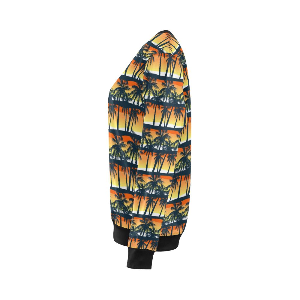 Palm Tree Pattern Print Design PT011 Women Long Sleeve Sweatshirt-JorJune
