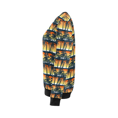 Palm Tree Pattern Print Design PT011 Women Long Sleeve Sweatshirt-JorJune