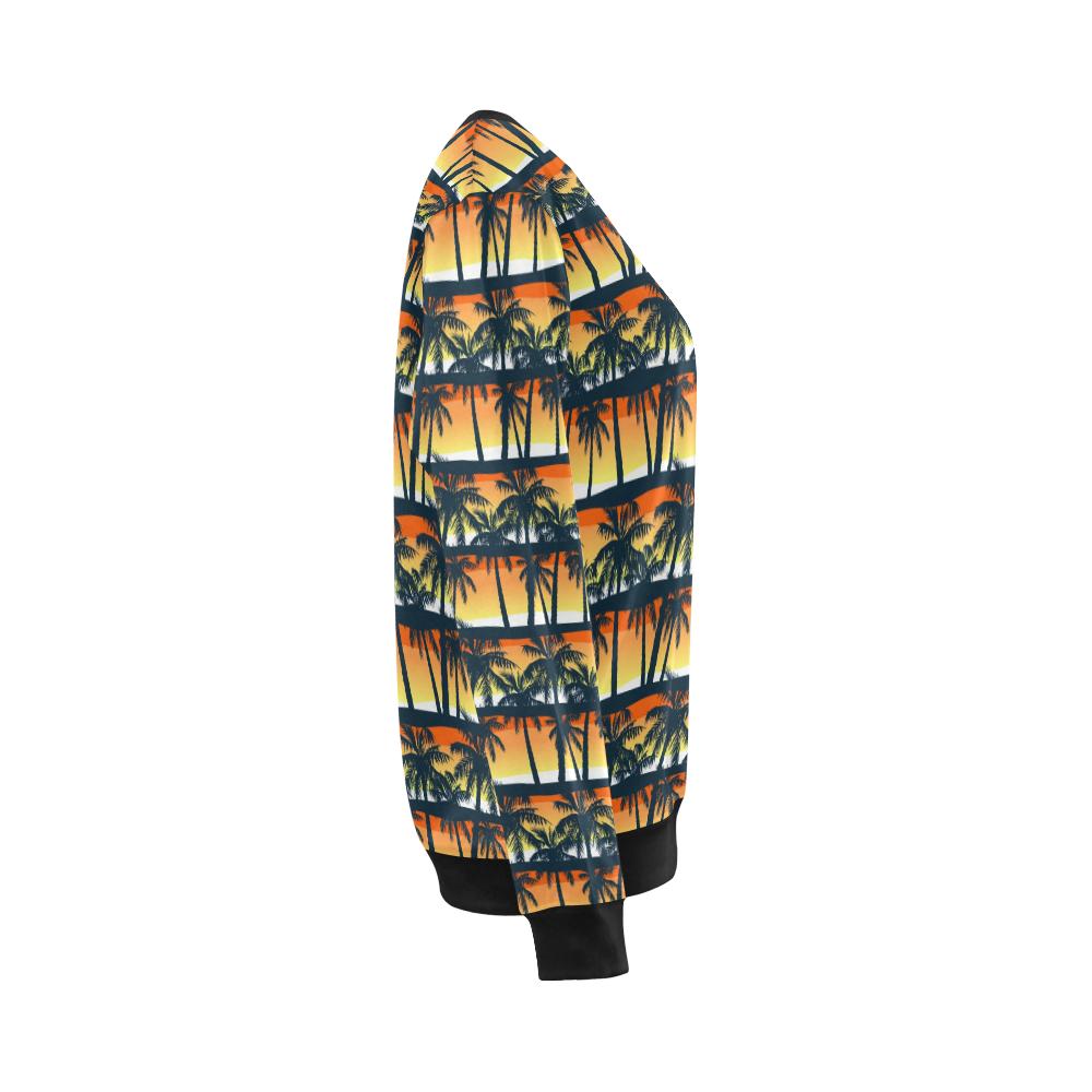 Palm Tree Pattern Print Design PT011 Women Long Sleeve Sweatshirt-JorJune