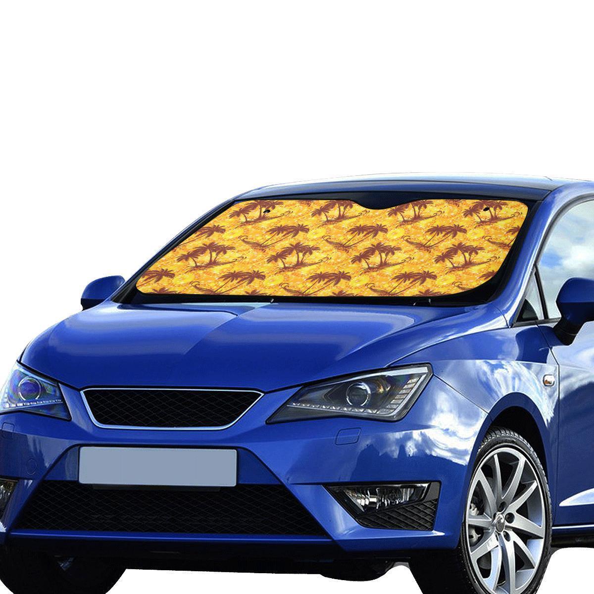 Palm Tree Pattern Print Design PT012 Car Sun Shade-JorJune