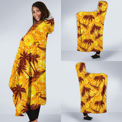 Palm Tree Pattern Print Design PT012 Hooded Blanket-JORJUNE.COM